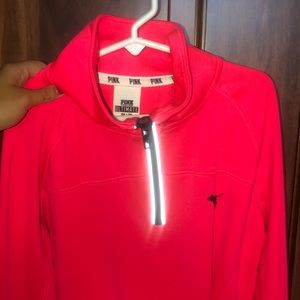 Hot pink VS fitted half zip
